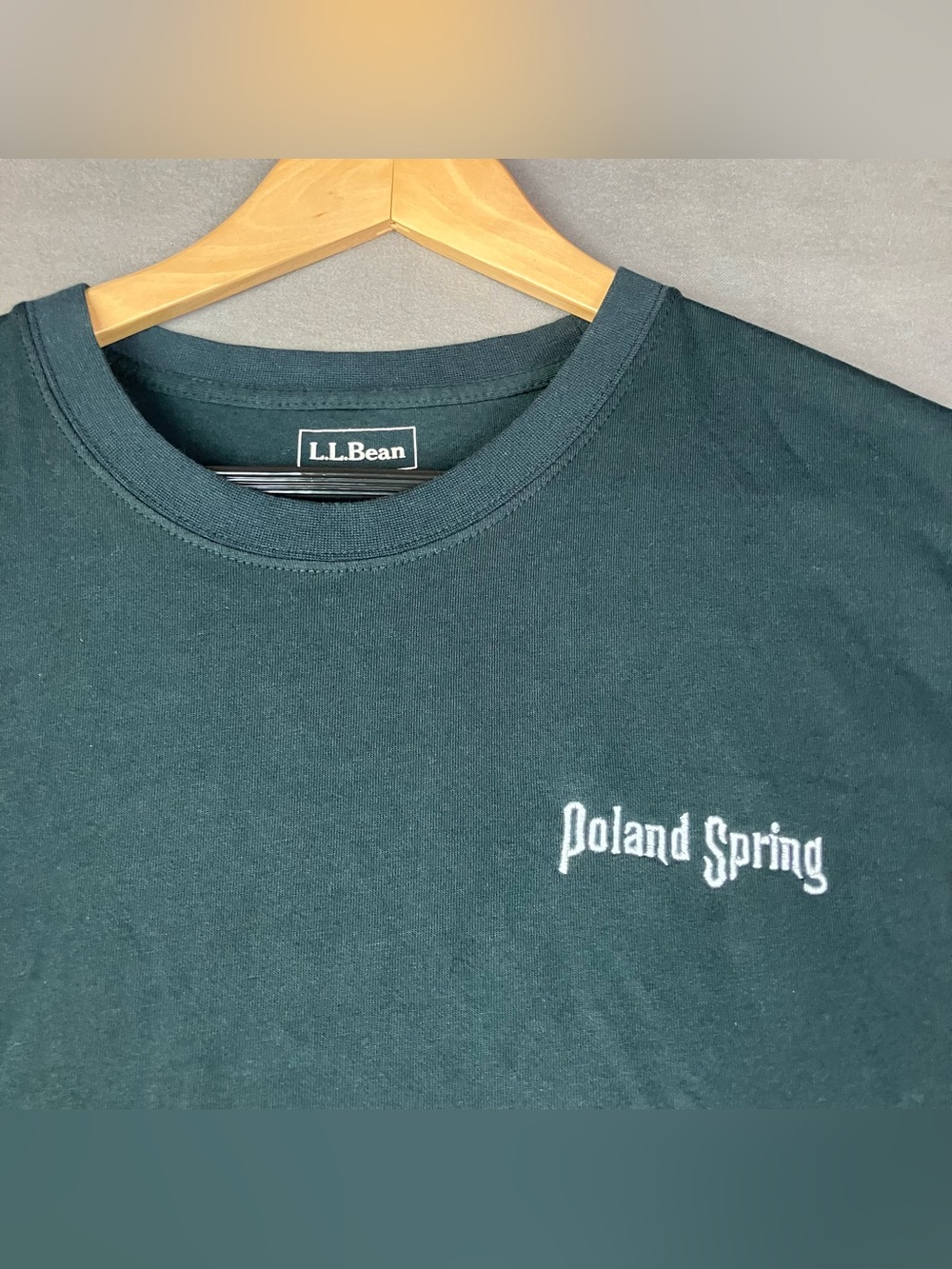 L.L. Bean Men’s Size XL Poland Spring Black Short Sleeve T Shirt Embroidered. In